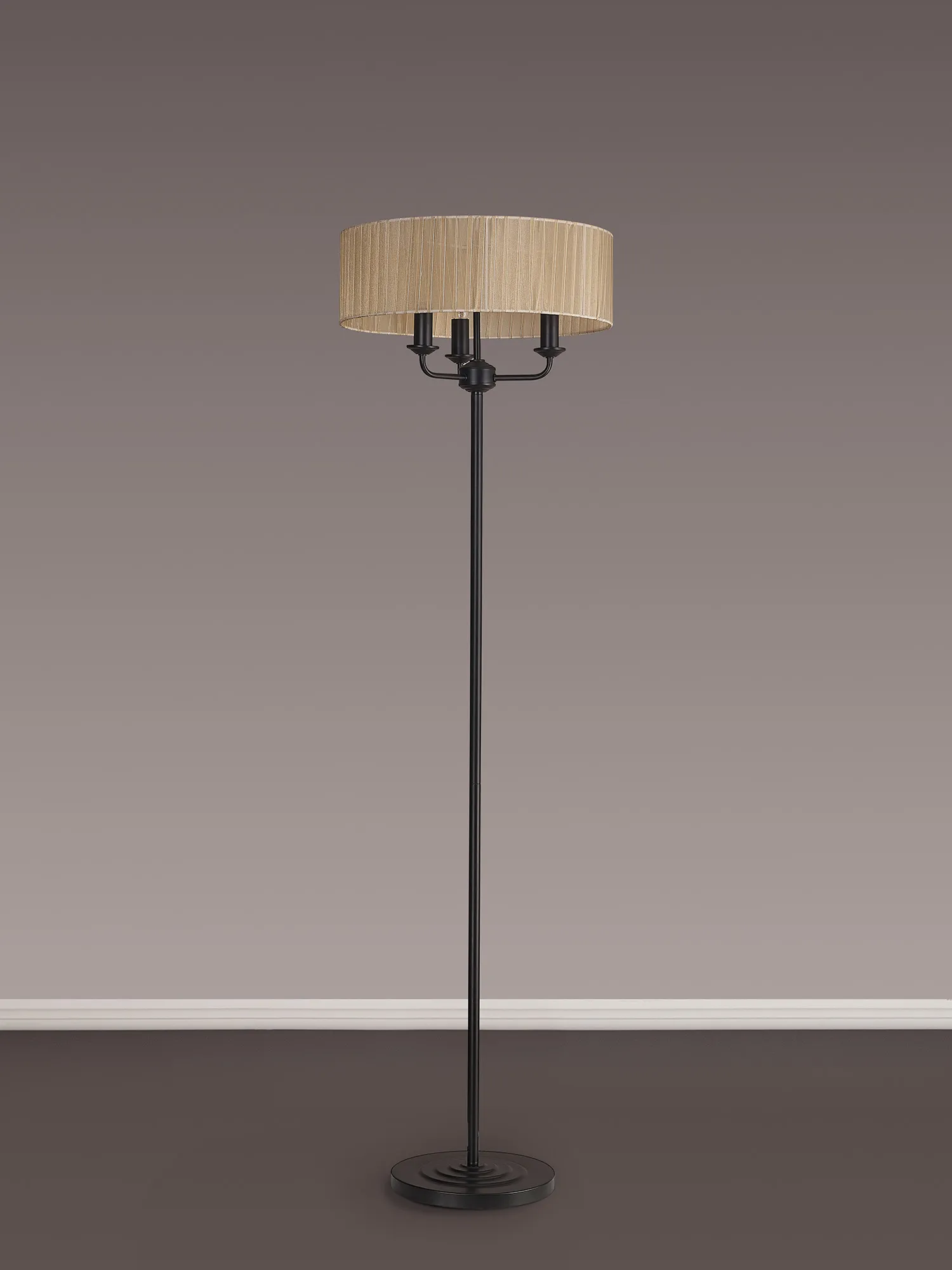 Banyan 45cm 3 Light Floor Lamp Matt Black, Soft Bronze DK1061  Deco Banyan MB SB